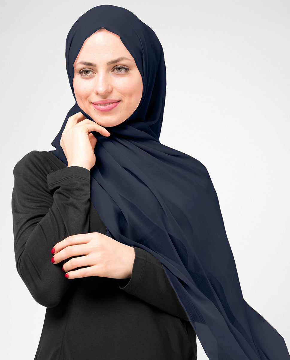 Dress Blues Chiffon Hijab