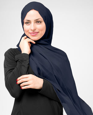 Dress Blues Chiffon Hijab