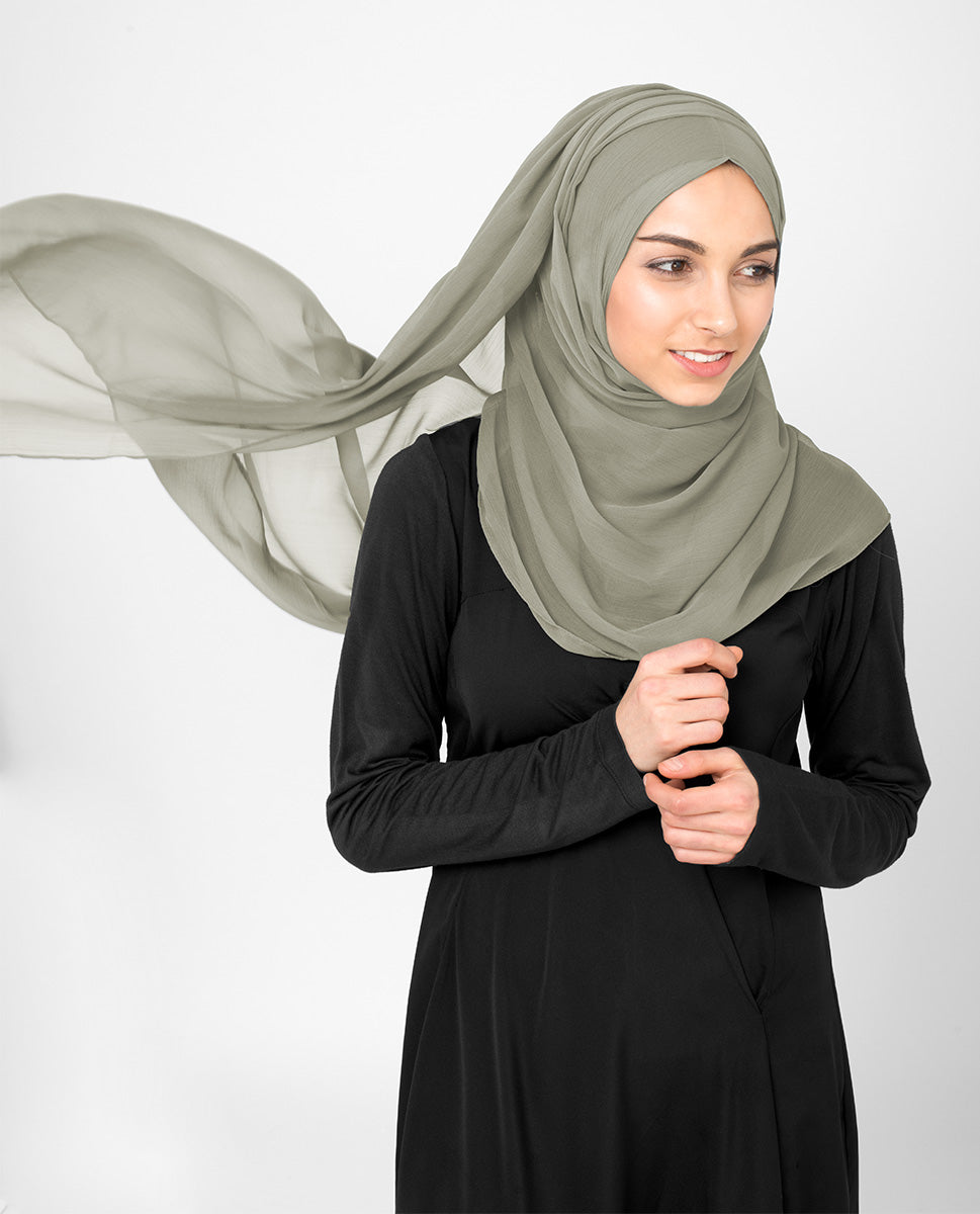 Silver Cloud Chiffon Hijab