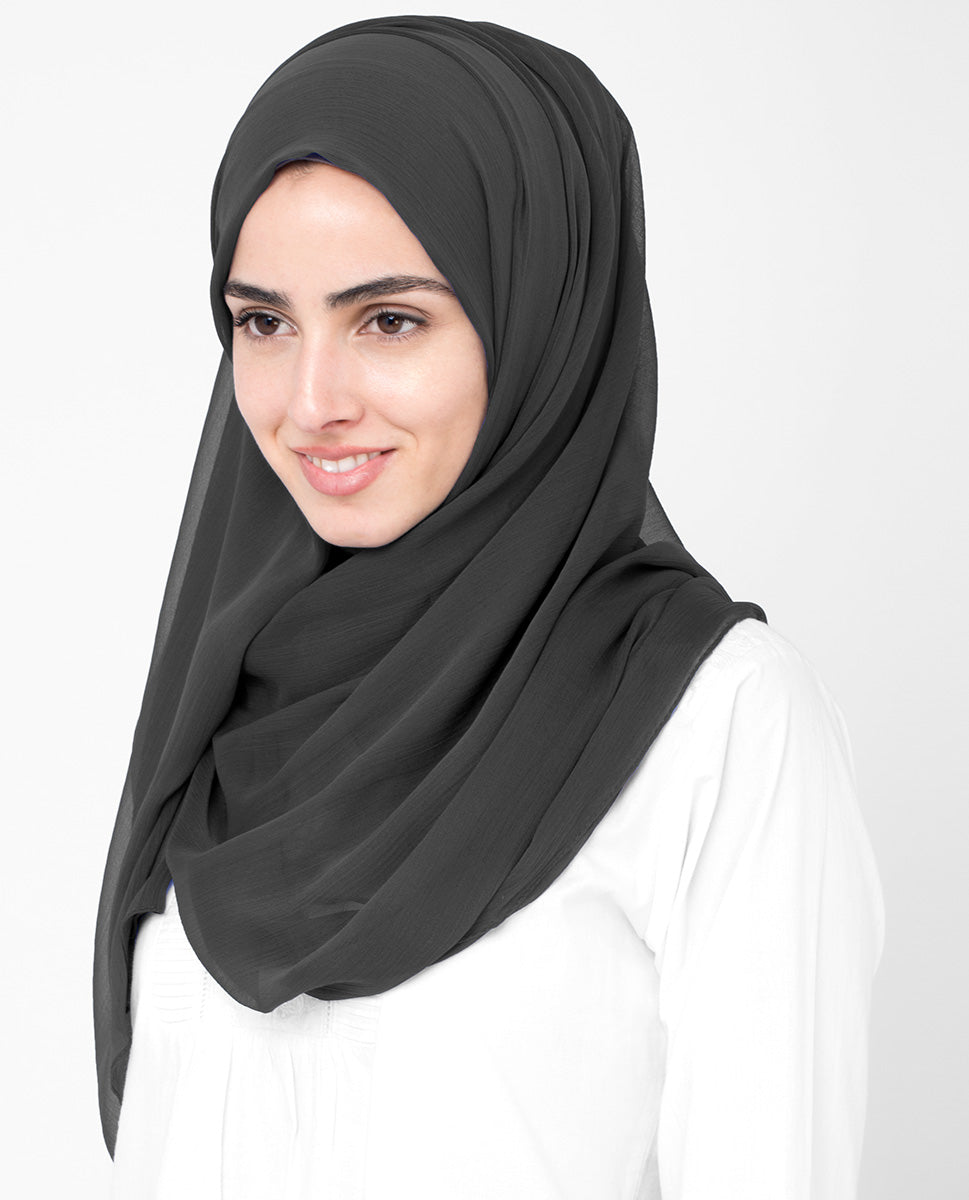 Rabbit Grey Chiffon Hijab
