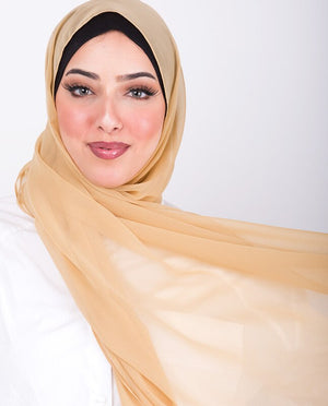 Sunset Gold Georgette Scarf Hijab