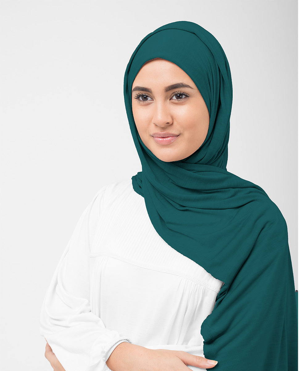 Deep Teal Jersey Hijab