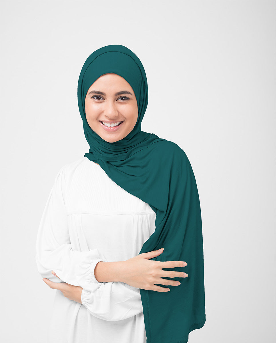 Deep Teal Jersey Hijab