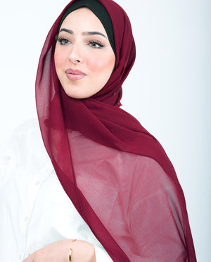 Rumba Red Georgette Scarf Hijab