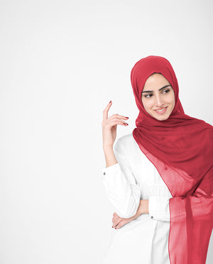 Cardinal Red Chiffon Hijab