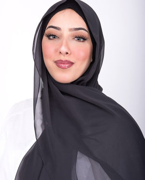 Dark Grey Georgette Scarf Hijab