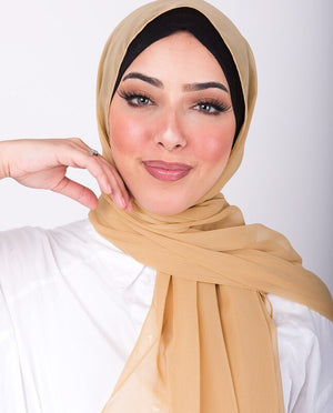 Sunset Gold Georgette Scarf Hijab