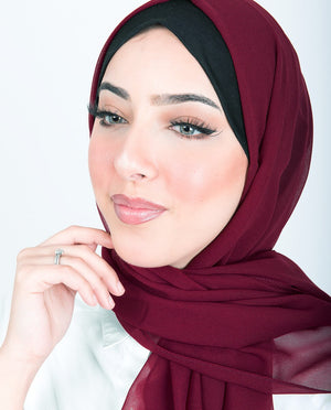 Rumba Red Georgette Scarf Hijab