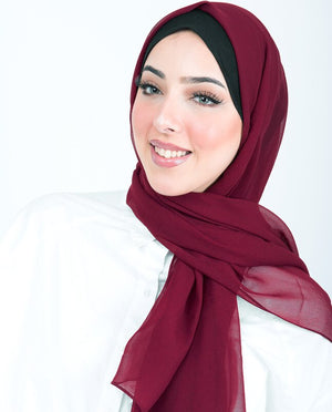 Rumba Red Georgette Scarf Hijab