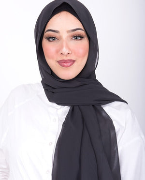 Dark Grey Georgette Scarf Hijab