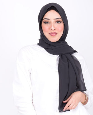 Dark Grey Georgette Scarf Hijab