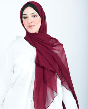 Rumba Red Georgette Scarf Hijab