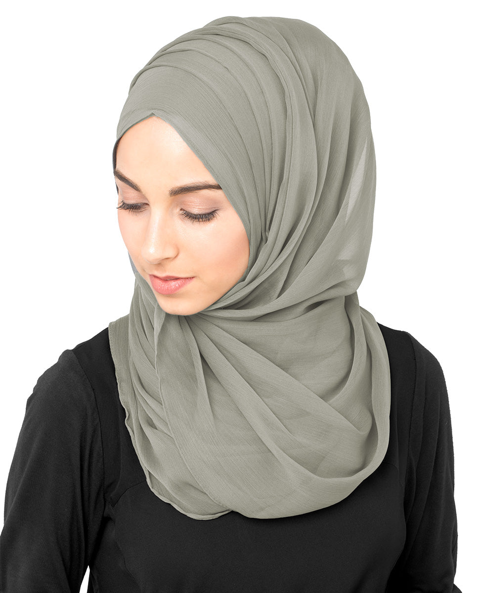 Silver Cloud Chiffon Hijab