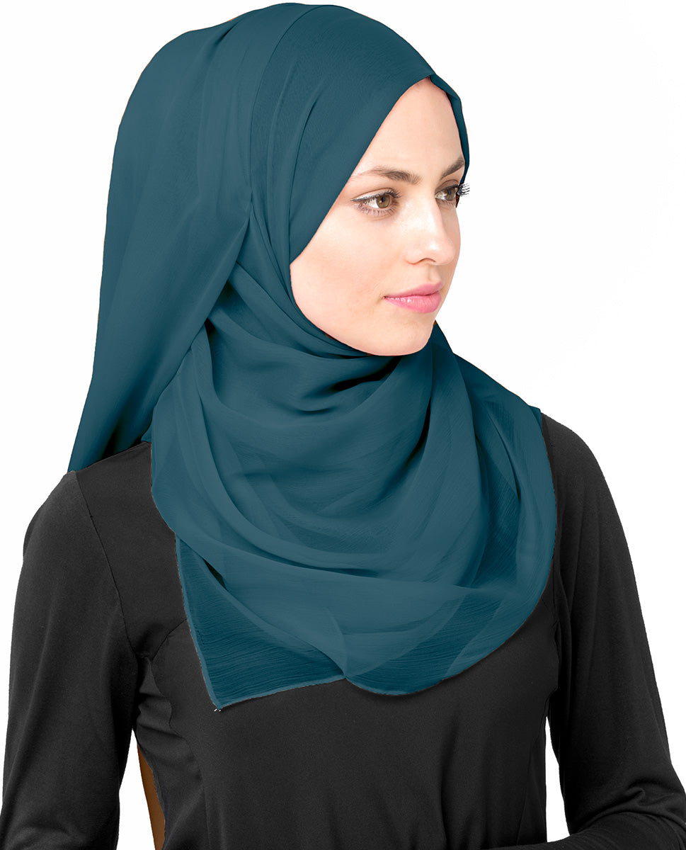 Ink Blue Chiffon Hijab