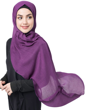Plum Cotton Voile Scarf Hijab