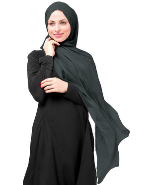 Charcoal Gray Chiffon Hijab