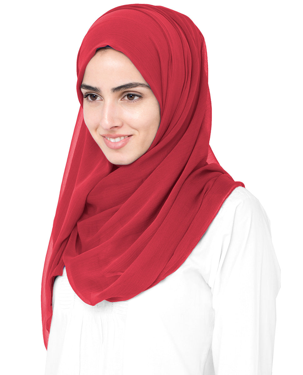 Cardinal Red Chiffon Hijab