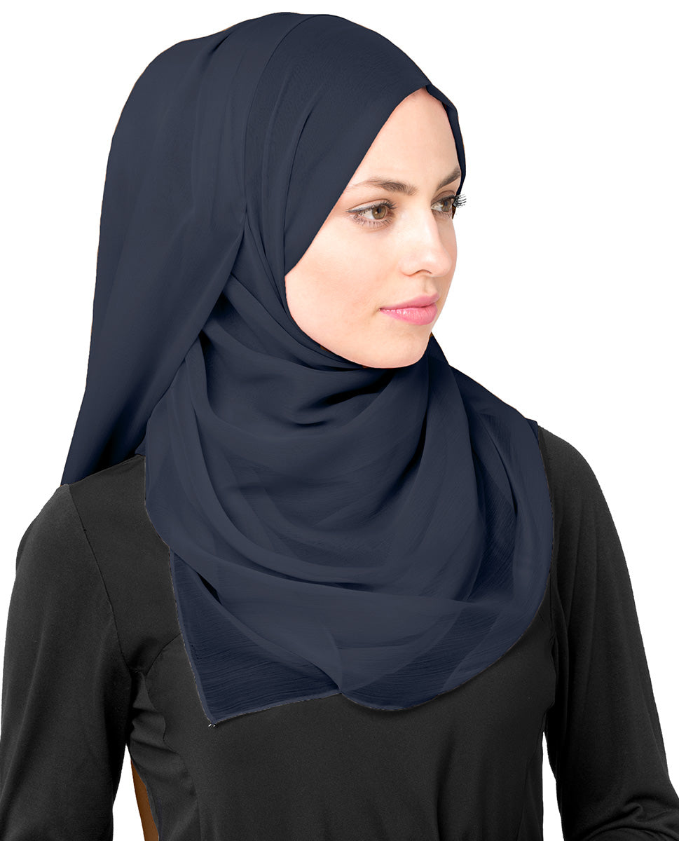 Dress Blues Chiffon Hijab