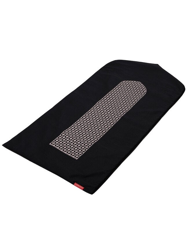 Black Mashrabiya Arch-shaped Muslim Prayer Mat Sejadah