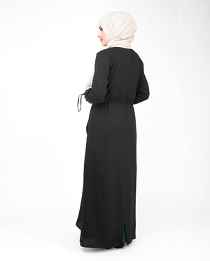 Black Full Length Waterfall Outerwear #