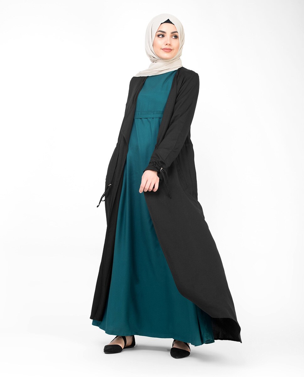 Black Full Length Waterfall Outerwear #