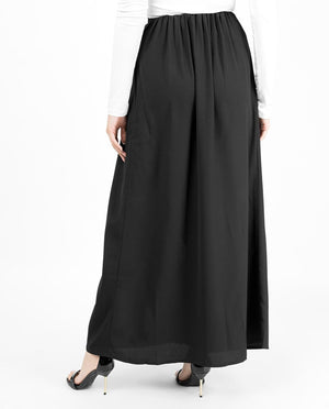 Black Mock Button Skirt