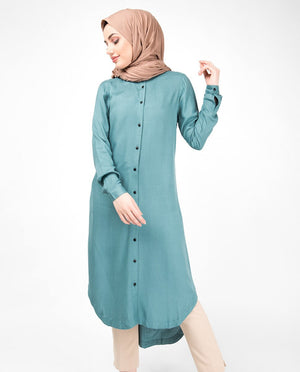 Blue Smoke High Low Shirt Dress