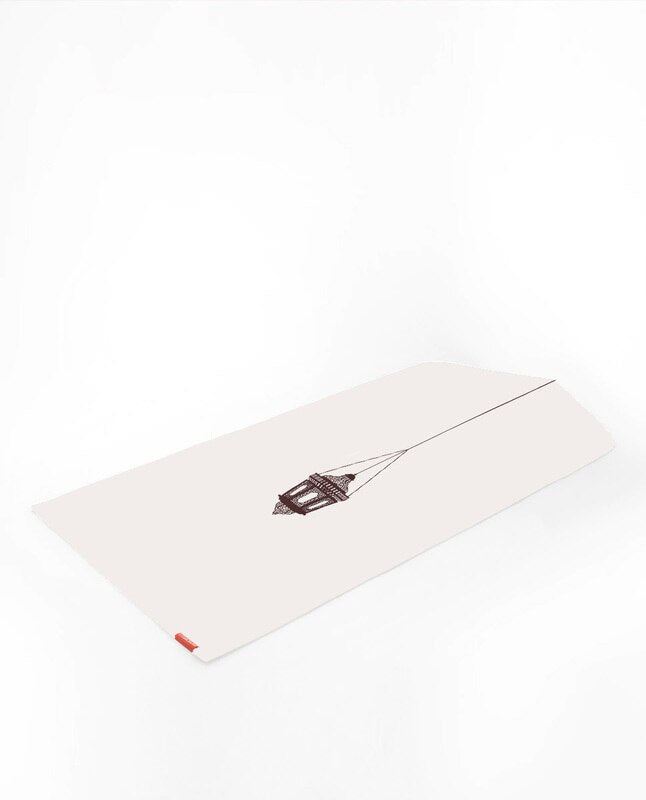 Warm Grey Islamic Lantern Arch-shaped Prayer Mat Rug Sejadah