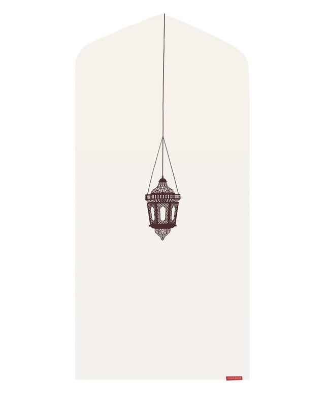 Warm Grey Islamic Lantern Arch-shaped Prayer Mat Rug Sejadah
