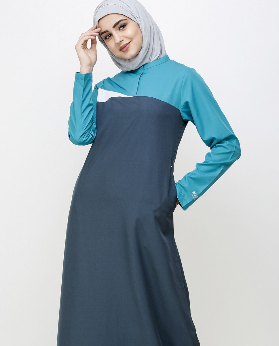 Dark Slate Teal Sporty Jilbab Abaya