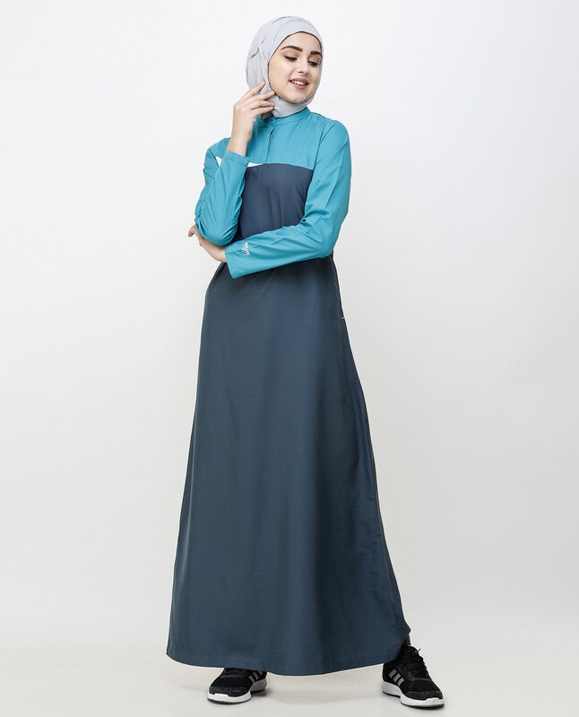Dark Slate Teal Sporty Jilbab Abaya