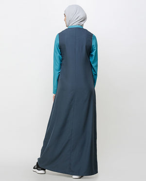 Dark Slate Teal Sporty Jilbab Abaya