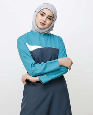 Dark Slate Teal Sporty Jilbab Abaya
