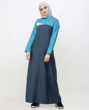 Dark Slate Teal Sporty Jilbab Abaya
