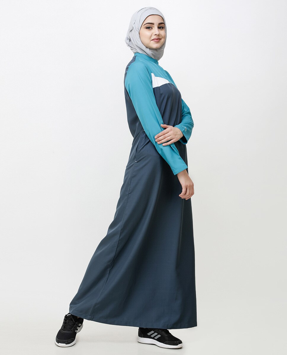Dark Slate Teal Sporty Jilbab Abaya