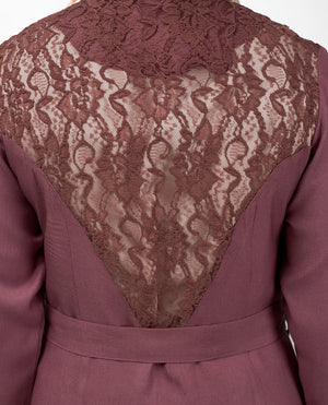 Elegant Full Front Open Rose Lace Kimono #