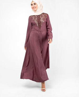 Elegant Full Front Open Rose Lace Kimono #
