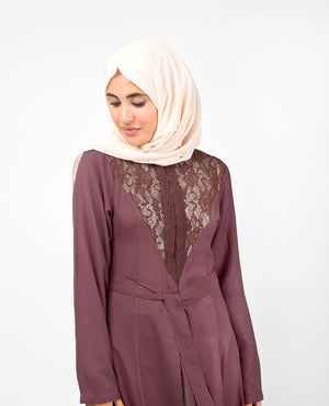 Elegant Full Front Open Rose Lace Kimono #