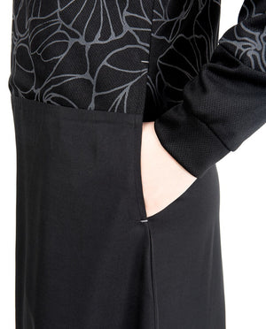 Front Zip Botanical Print Abaya Jilbab