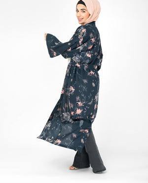 Navy Floral Kimono #