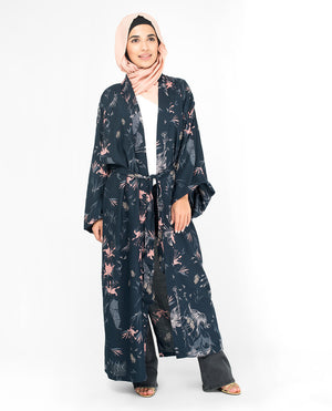 Navy Floral Kimono #