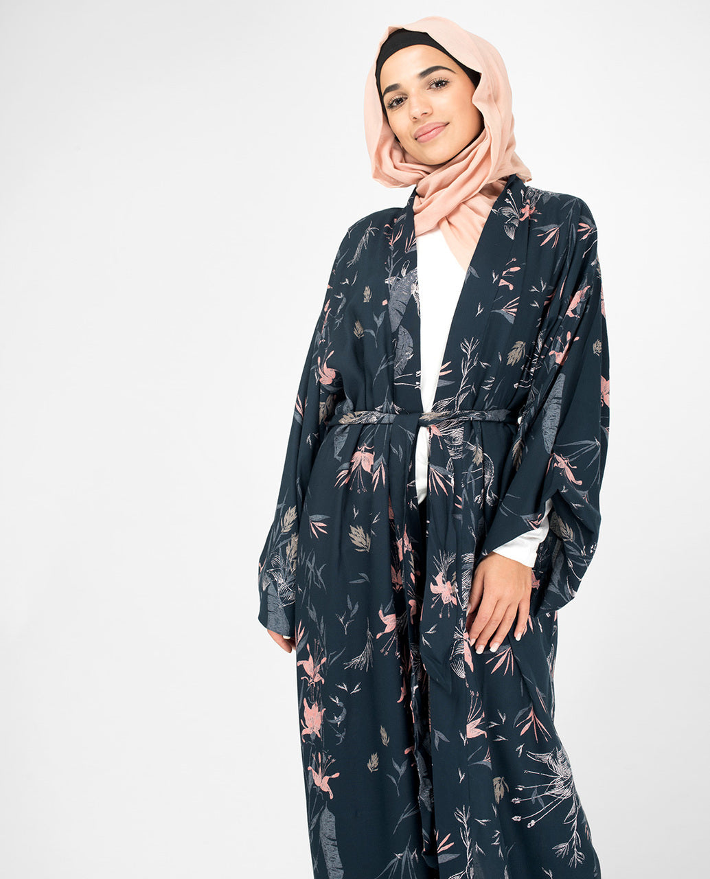 Navy Floral Kimono #