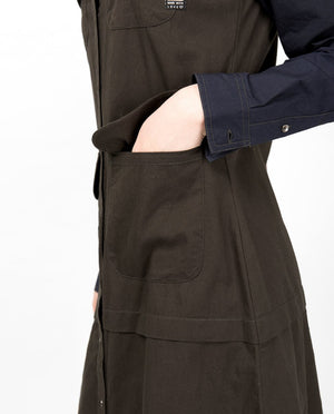 Navy & Olive Full Front Open Abaya