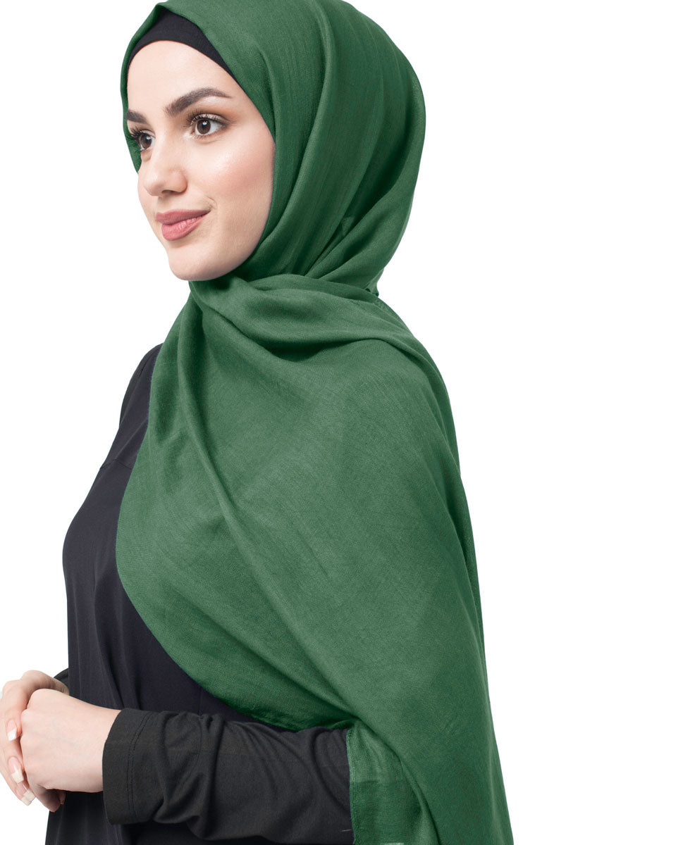 Pineneedle Green Cotton Voile Scarf Hijab