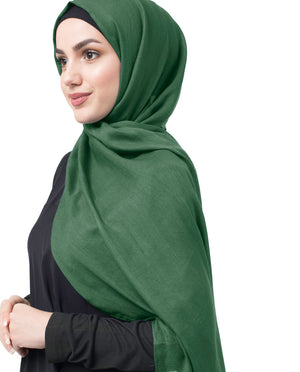 Pineneedle Green Cotton Voile Scarf Hijab
