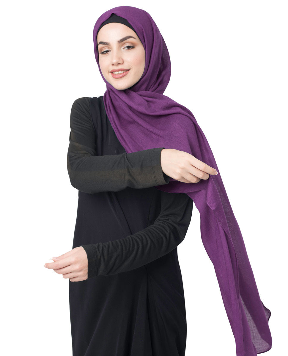 Plum Cotton Voile Scarf Hijab