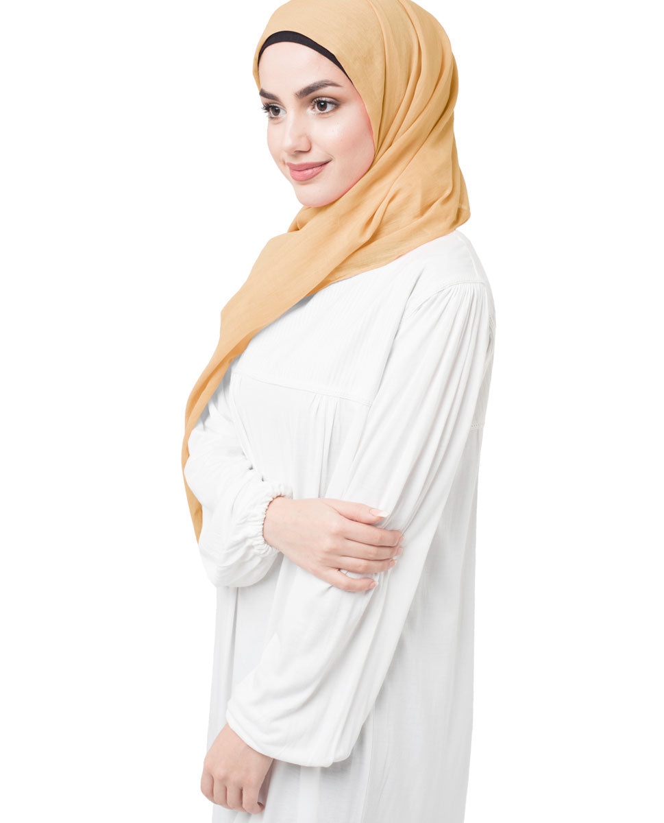 Sunset Gold Cotton Voile Scarf Hijab
