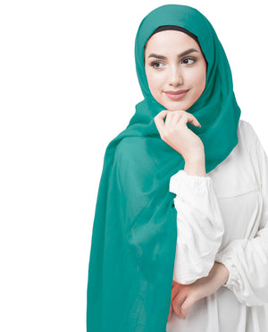 Columbia Alpine Green Cotton Voile Scarf Hijab
