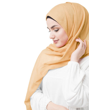 Sunset Gold Cotton Voile Scarf Hijab