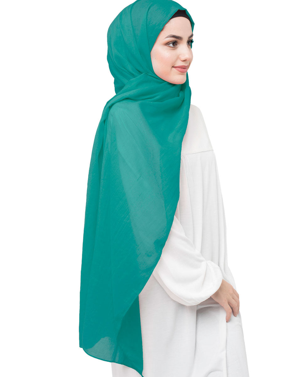 Columbia Alpine Green Cotton Voile Scarf Hijab